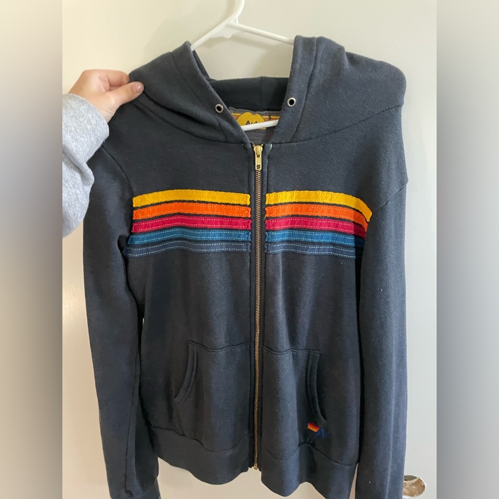 Aviator Nation 5 Stripe Zip Hoodie